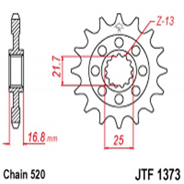 JT JT Gear Box Sprockets G/B 1373-17